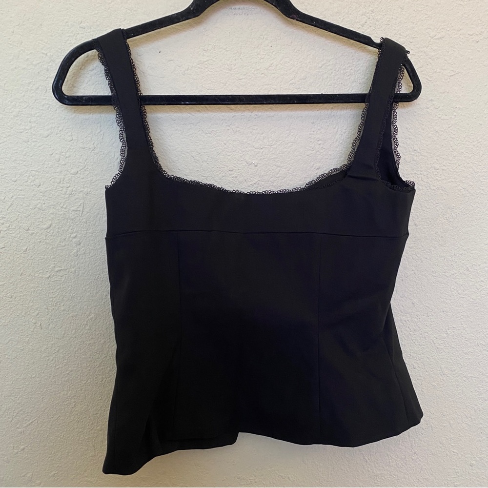 HOUSE OF CB 'Noura' Black Lace Trim Top/Size M NWOT - Picture 5 of 11